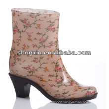 women's fashion high heel rain boots for women